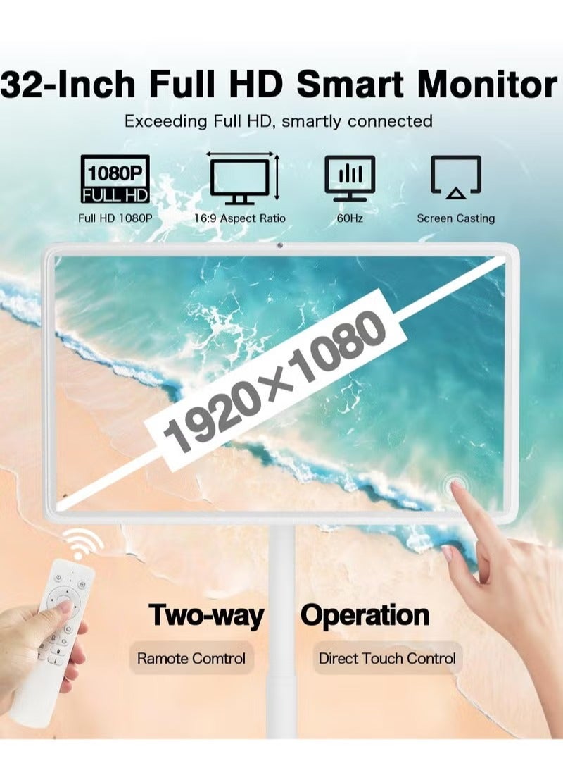 Rich Life 32-inch Portable Smart Touch Screen: Android, Camera, Multi-Touch, Long Battery