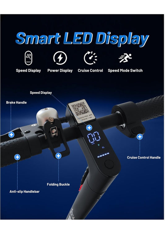 Bolin Foldable Electric Scooter with Dual Shock Absorbers, App Control, Long Range