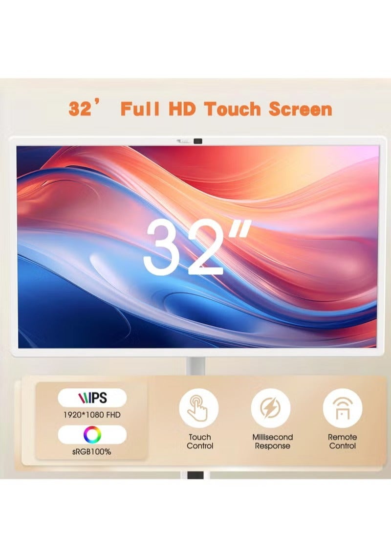 Rich Life 32-inch Portable Smart Touch Screen: Android, Camera, Multi-Touch, Long Battery